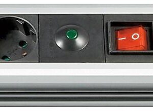 Multipresa in Alluminio 4 Posti Schuko con Interruttore e Led