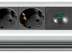 Multipresa in Alluminio 6 Posti Schuko con Interruttore e Led