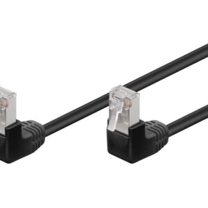 Cavo di rete Patch Angolato 90&deg; CCA Cat. 5e Nero UTP 0,25 m