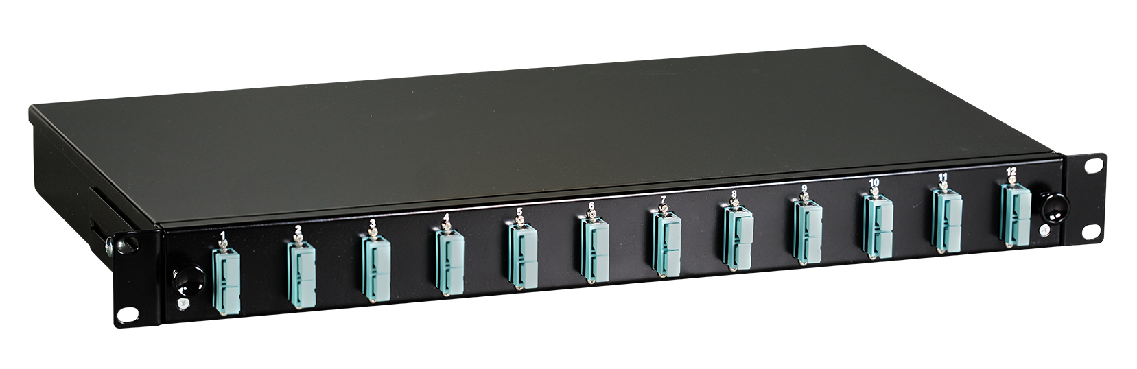 Cassetto Ottico 19'' con 12 bussole SC Duplex Multimodale OM3 Nero
