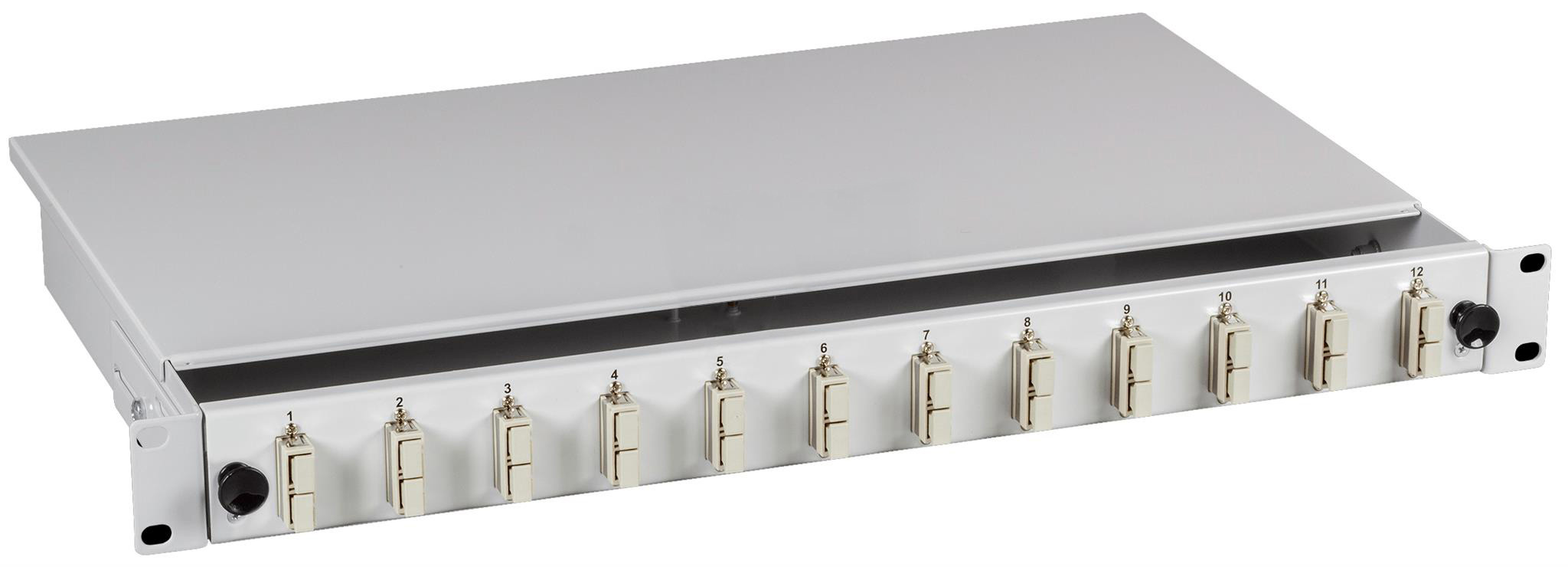 Cassetto Ottico 19'' con 24 bussole SC Duplex Monomodale Grigio