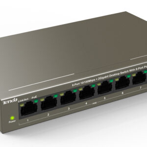 Switch Desktop 8 Porte 10/100Mbps+2 Gigabit con 8 Porte PoE