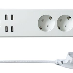 Multipresa Intelligente 3 Prese Schuko 4 USB Controllo Vocale, R4028