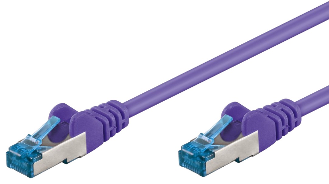 Cavo di rete Patch in rame Cat. 6A Viola SFTP LSZH 0,5m