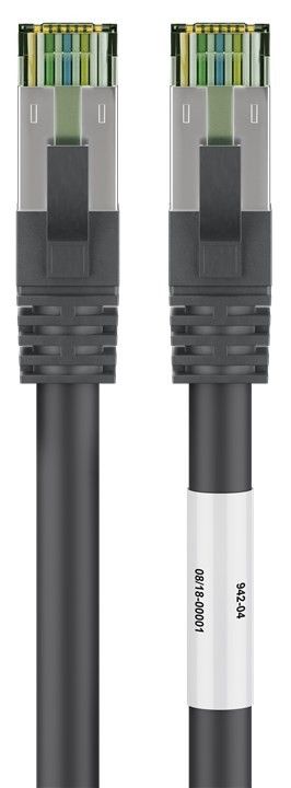 Cavo di rete Patch in rame Cat. 8.1 Nero SFTP LSZH 0,5m