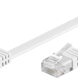 Cavo di Rete Patch Piatto in CCA Cat.5E Bianco UTP 5m