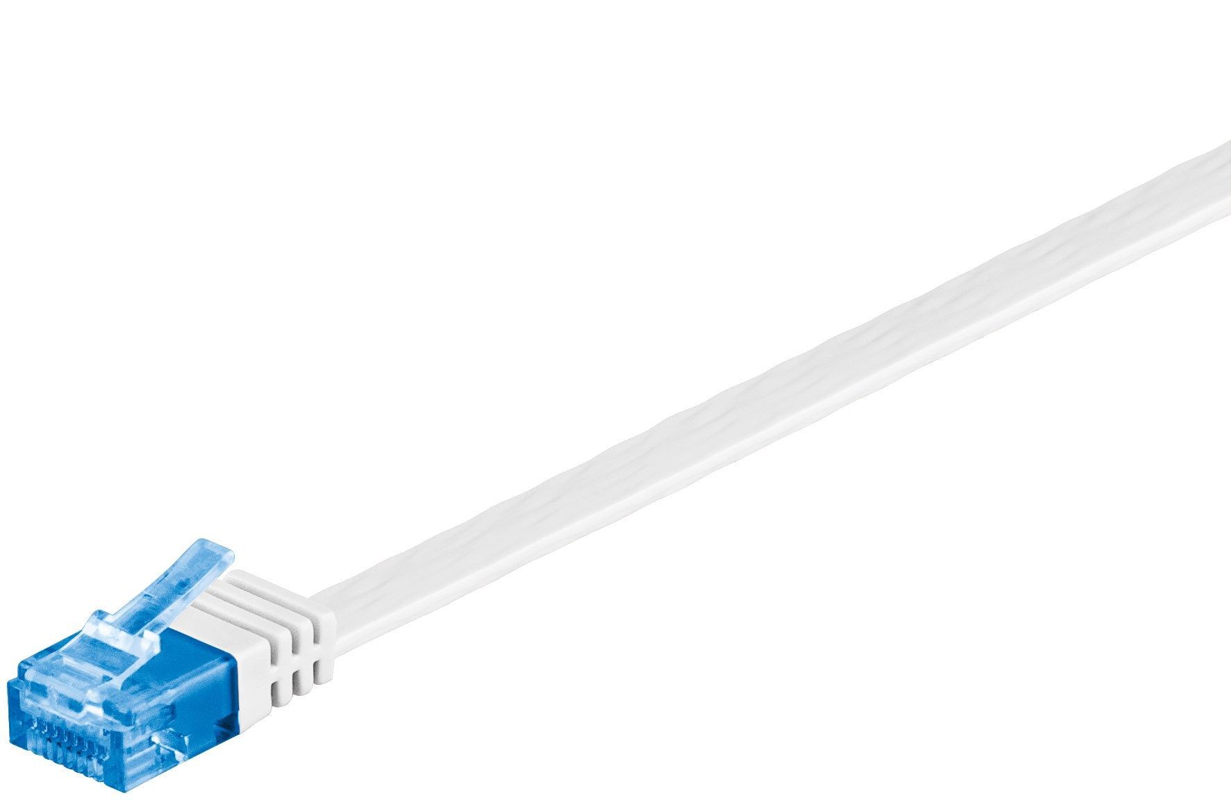 Cavo di Rete Patch Piatto in Rame Cat.6A UTP 5m Bianco