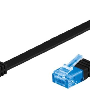 Cavo di Rete Patch Flat in Rame Cat.6A UTP 7,5m Nero