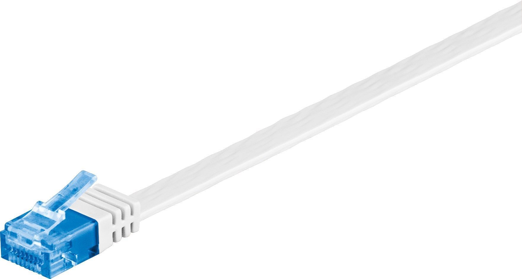 Cavo di Rete Patch Piatto in Rame Cat.6A UTP 10m Bianco