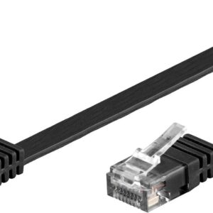 Cavo di Rete Patch Piatto in Rame Cat.6 Nero UTP 3m