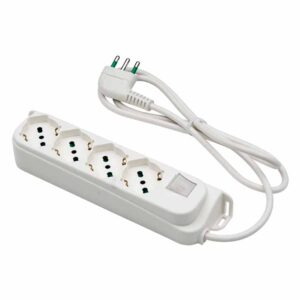 Multipresa 4 Posti Schuko con Interruttore e Cavo 1,5m Bianca