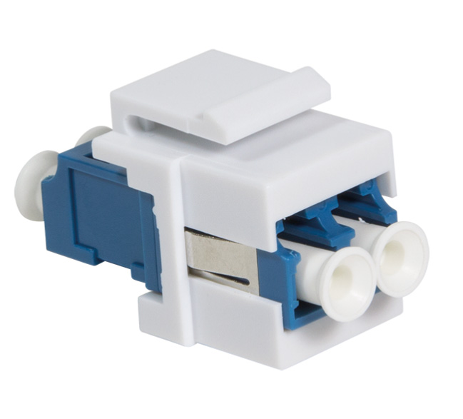 Giunto Fibra LC Duplex per Installazione Keystone Blu e Bianco