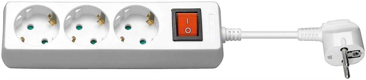 Multipresa 3 Posti Schuko con Interruttore e Cavo 1,5m