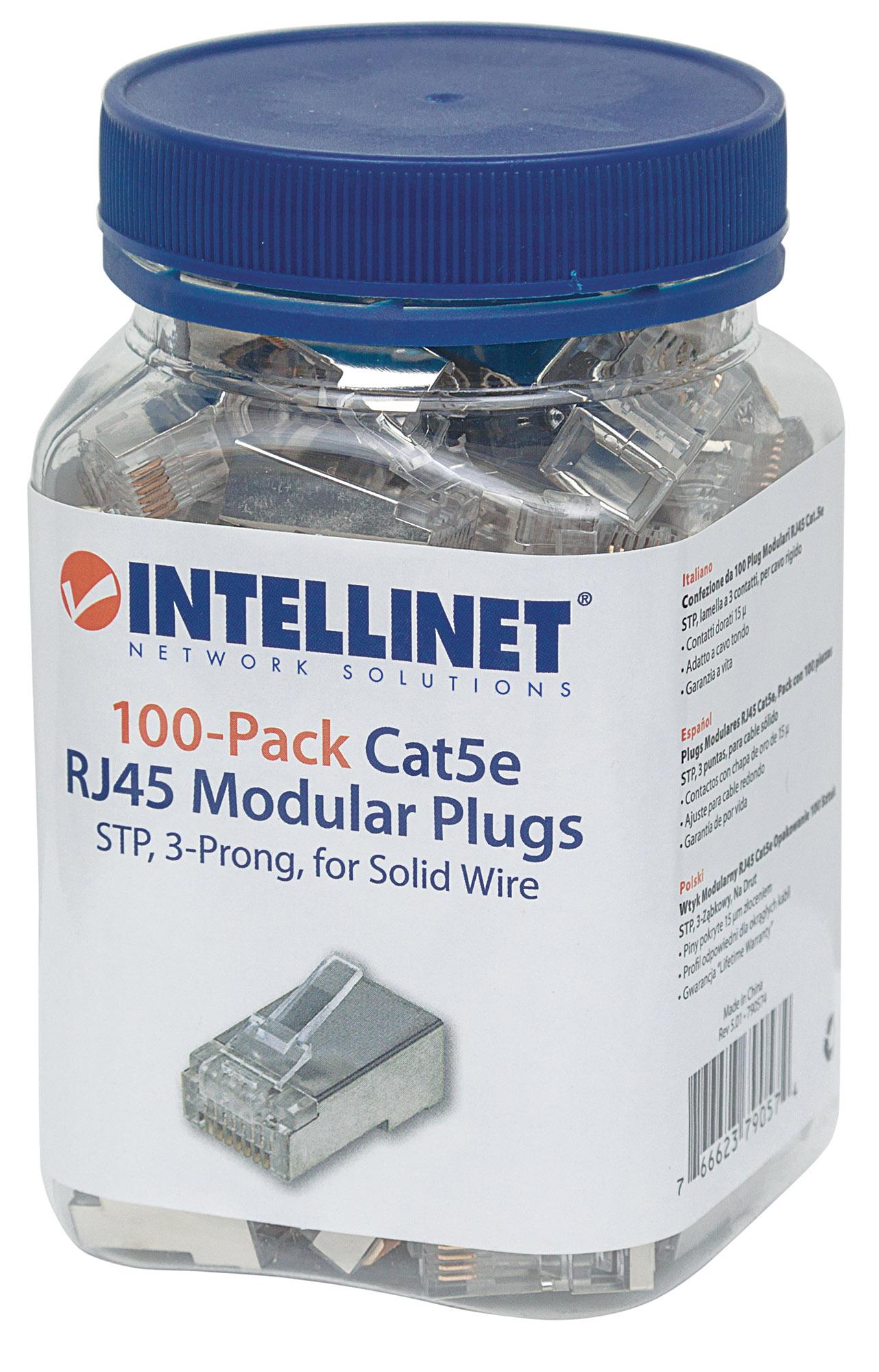 Confezione da 100 Plug Modulari RJ45 Cat.5e