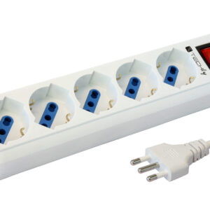 Multipresa 5 Posti Italiana Bipasso / Schuko Cavo 3m
