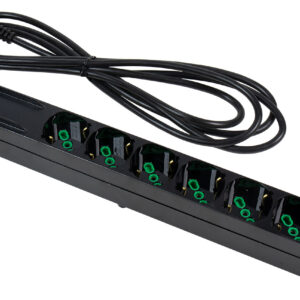 Multipresa 6 Posti da Rack 19'' Spina Schuko Angolata Cavo 3m Nera
