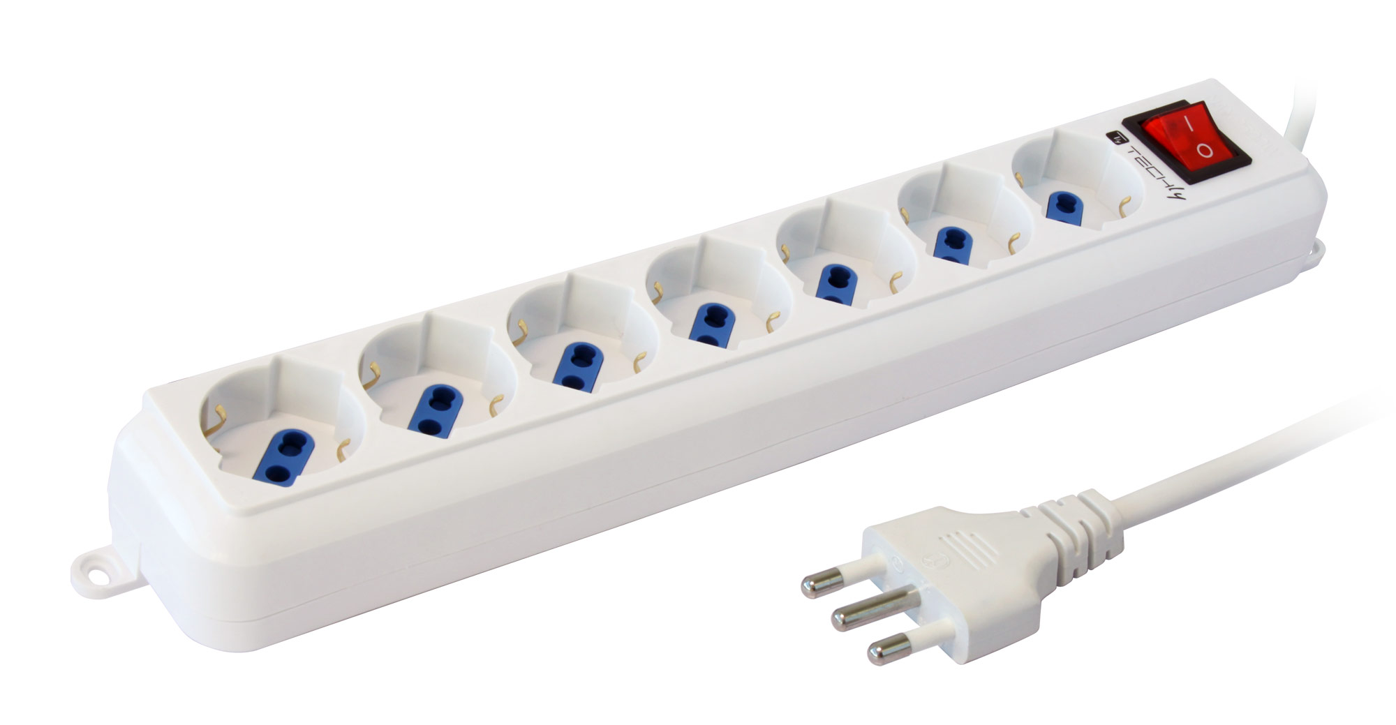 Multipresa 7 Posti Italiana Bipasso / Schuko Cavo 3m