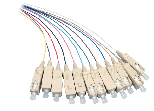 Set 12 Pigtail Fibra Ottica Multimodale OM3 SC 50/125 2 m