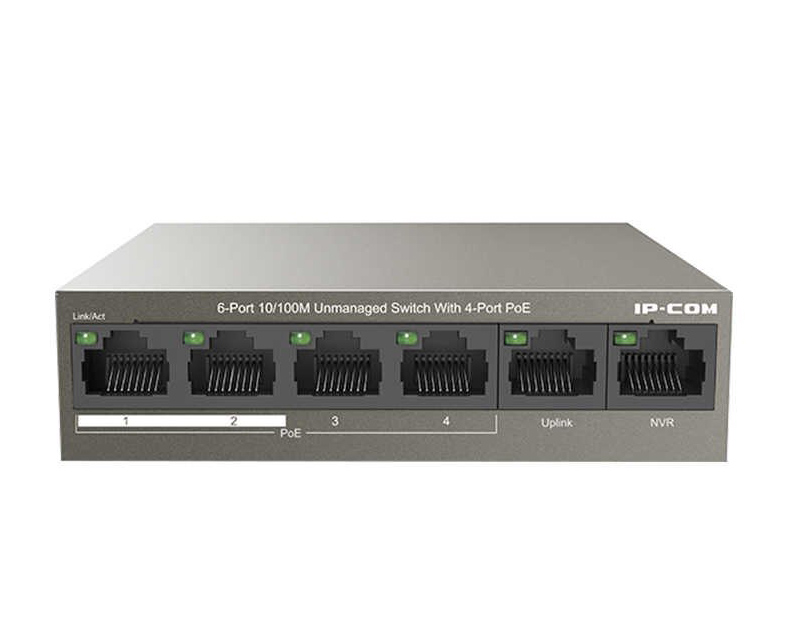 Switch 4 Porte PoE + 2 Porte Uplink 10/100 Unmanaged