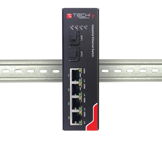 Switch Industriale Gigabit Ethernet 4x10/100/1000BaseT a Fibra 2x1000BaseX