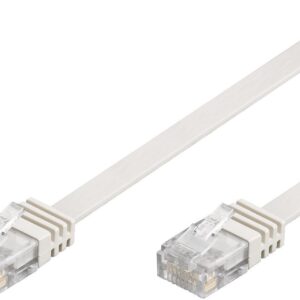 Cavo di Rete Patch Piatto in Rame Cat.6 UTP 10m Bianco
