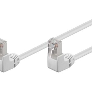 Cavo di rete Patch Angolato 90&deg; CCA Cat. 5e Bianco UTP 0,5 m